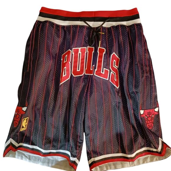 Chicago Bulls (NBA)-(Just Don)-(Pin Stripe)-(Shorts)-(Decent Cond.)-(XL)-$35.00 - Picture 1 of 9
